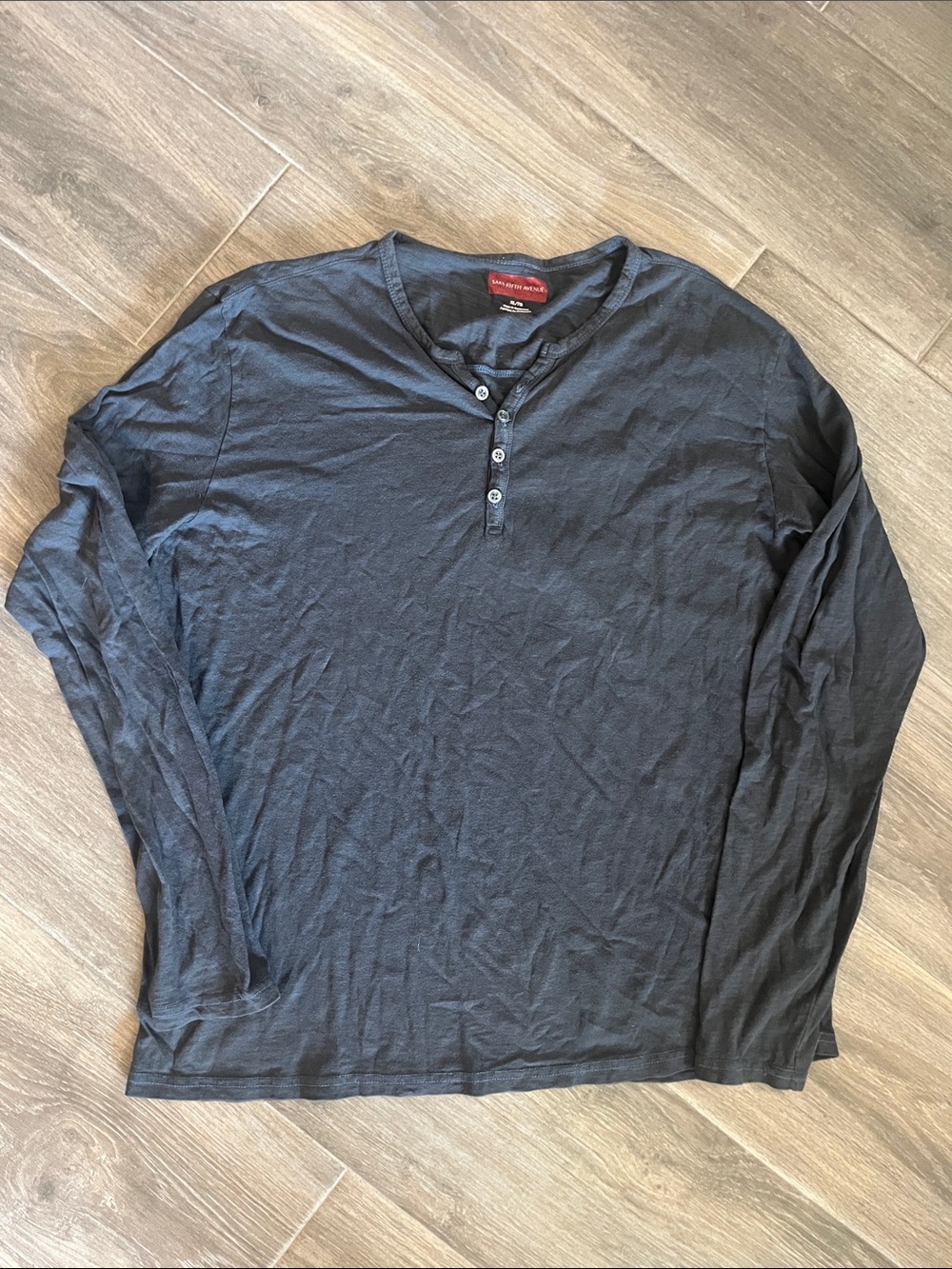 Saks Fifth Avenue Men's Long-Sleeve Henley - Charcoal Gray
